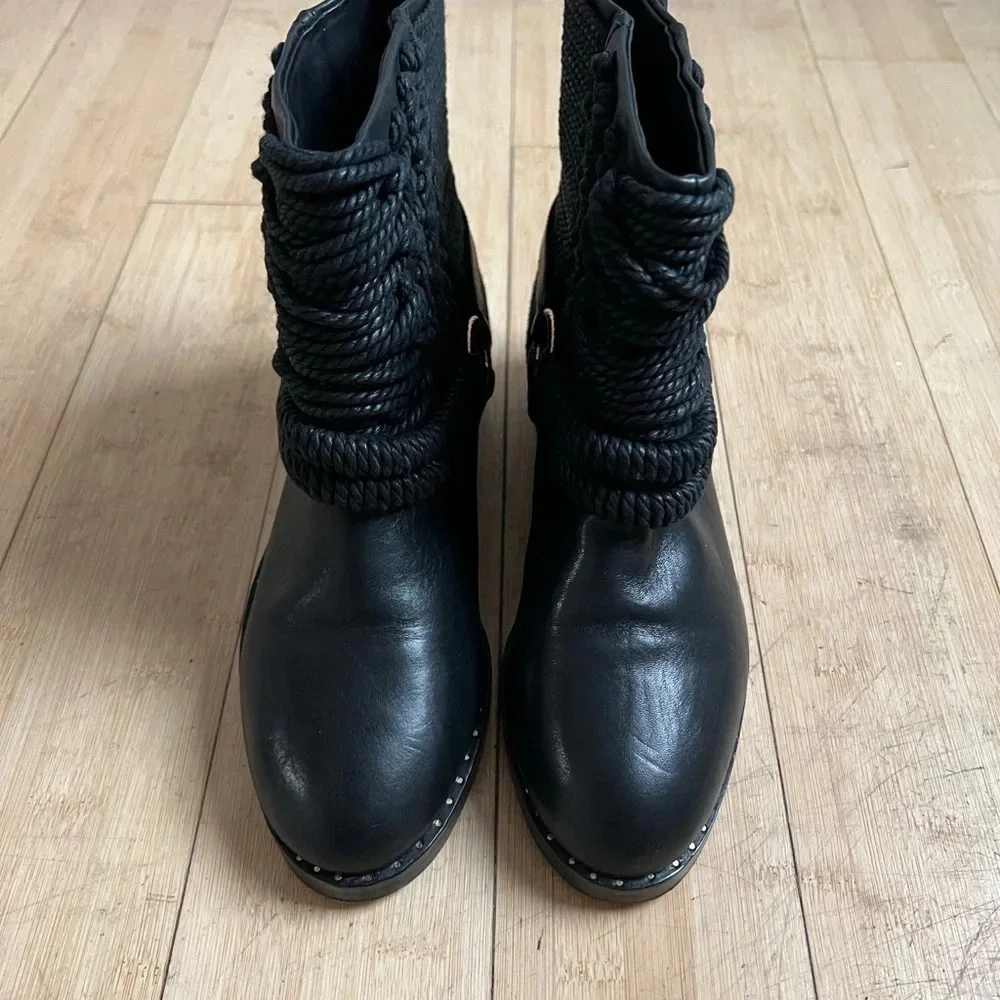 IVY KIRZHNER Women's Leather Bond Engineer Mid Top Boots in Asphalt Sz 7…